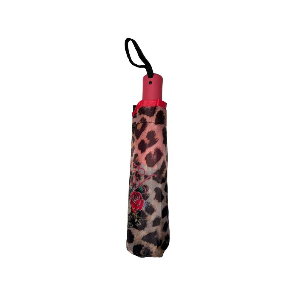 Ed Hardy Leopard Rose Skull Dragon Auto Open Compact Umbrella NWT